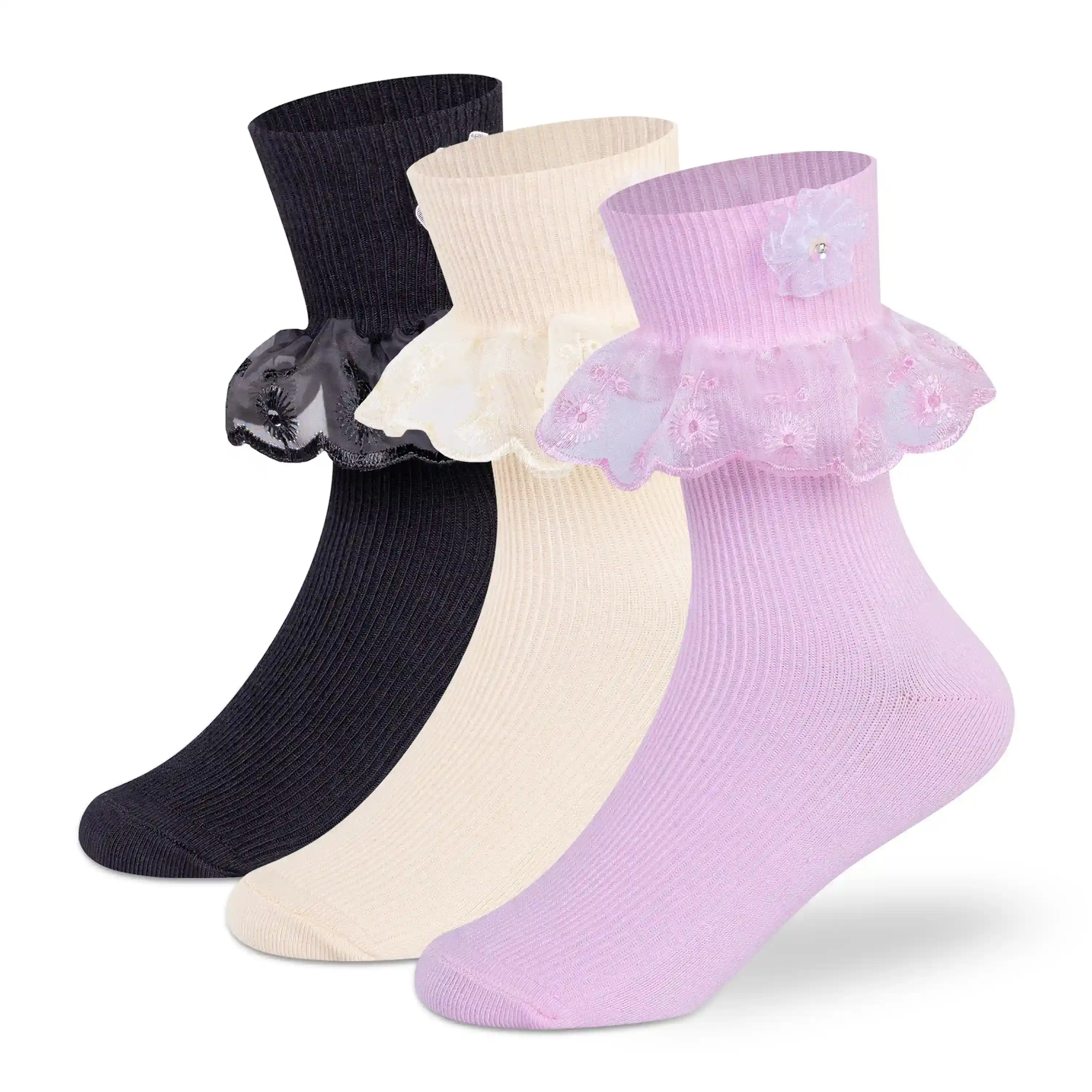 Frill Ankle Socks - Girls (Pack of 3) - Image 13