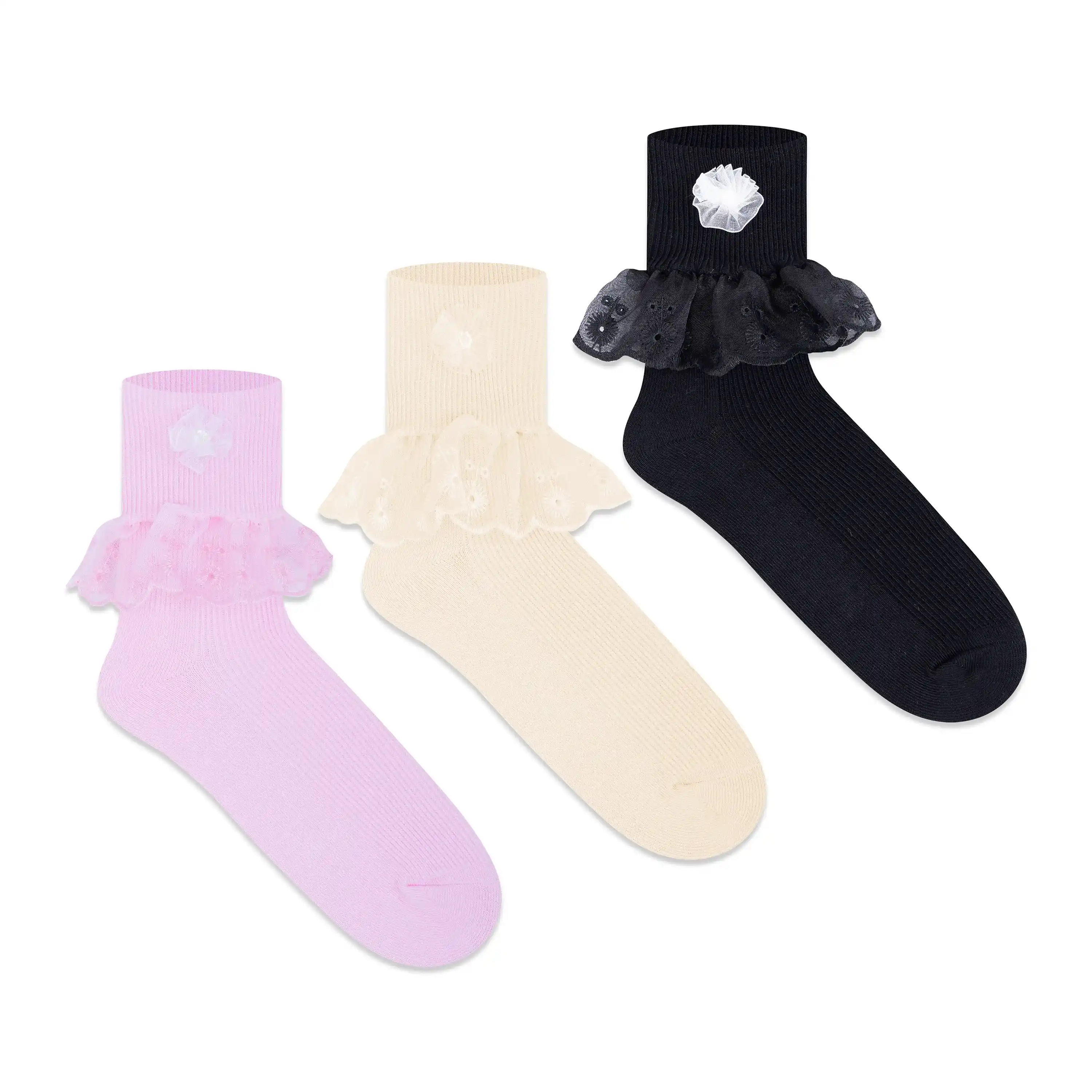 Frill Ankle Socks - Girls (Pack of 3) - Image 17