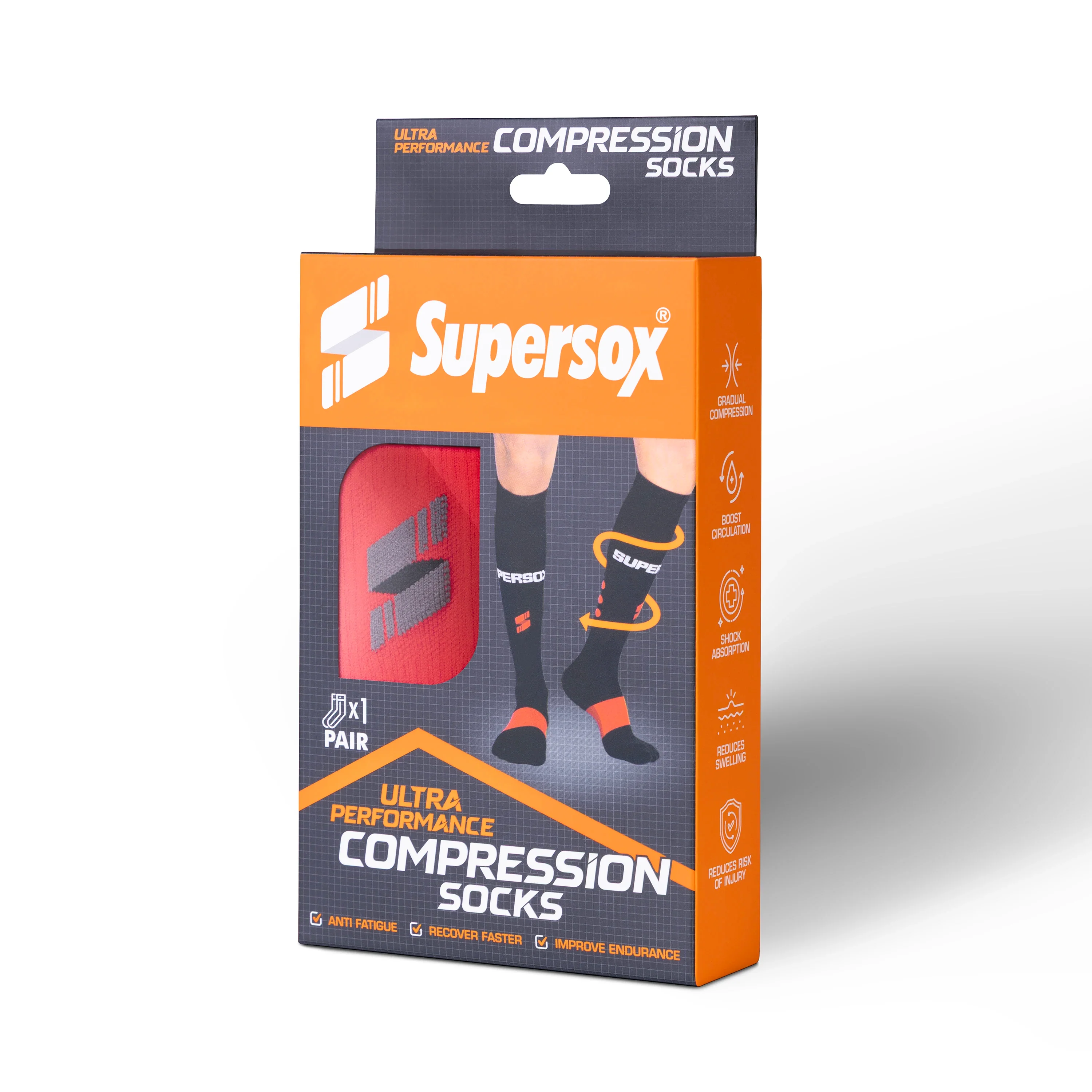 Marathon Compression Red Socks (Pack of 1) - Image 3