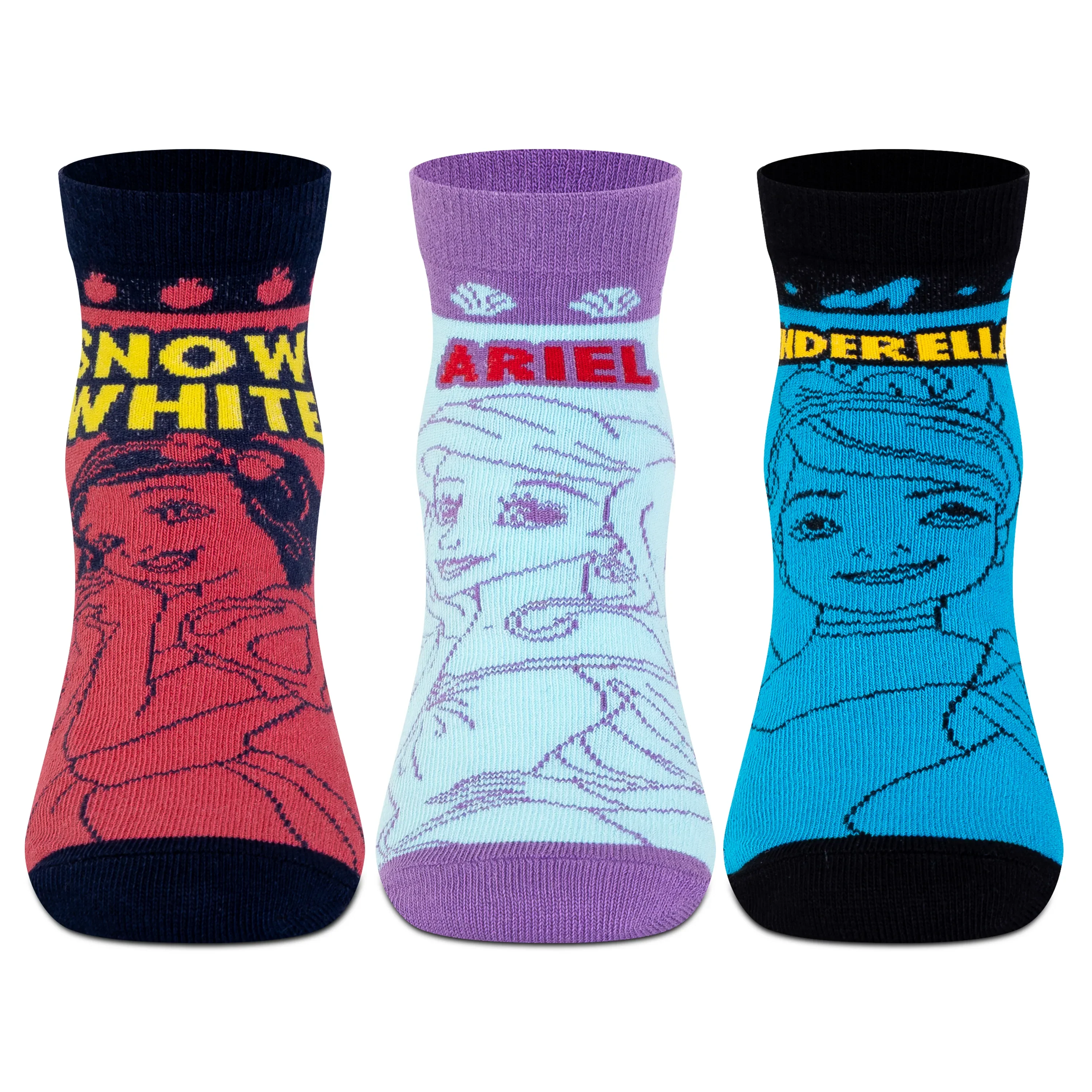 Disney Princesses Ankle Socks - Girls (Pack of 3) - Image 3