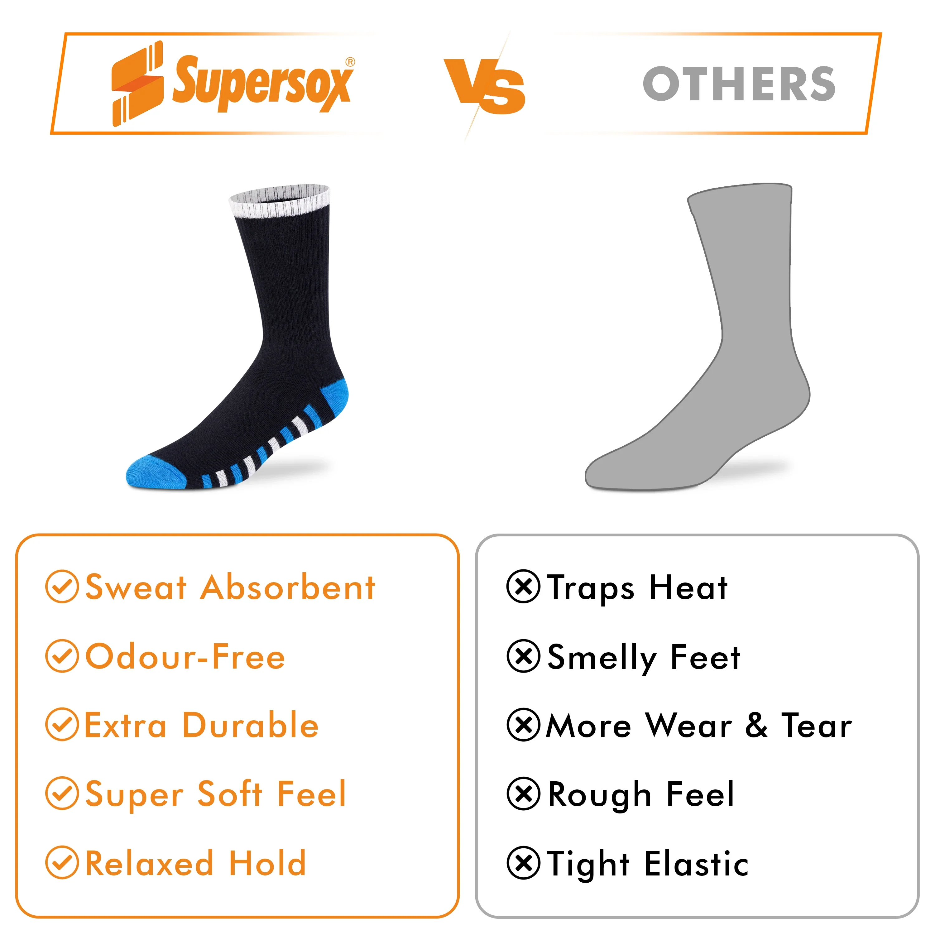 Sports Crew Socks - Men (Pack of 3) - Image 6