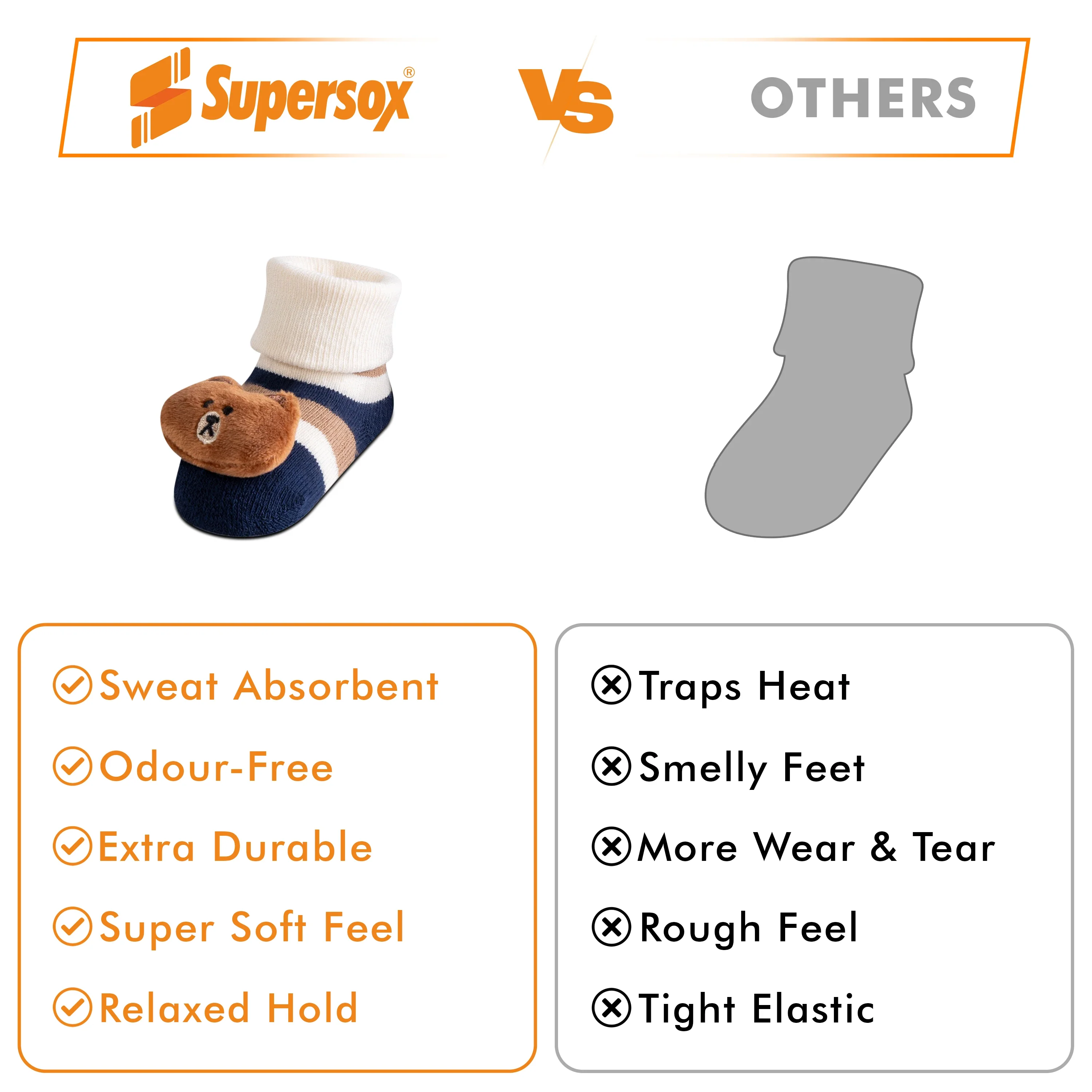 Bear Booties Socks - Babies (0–6 Months) (Pack of 1) - Image 5