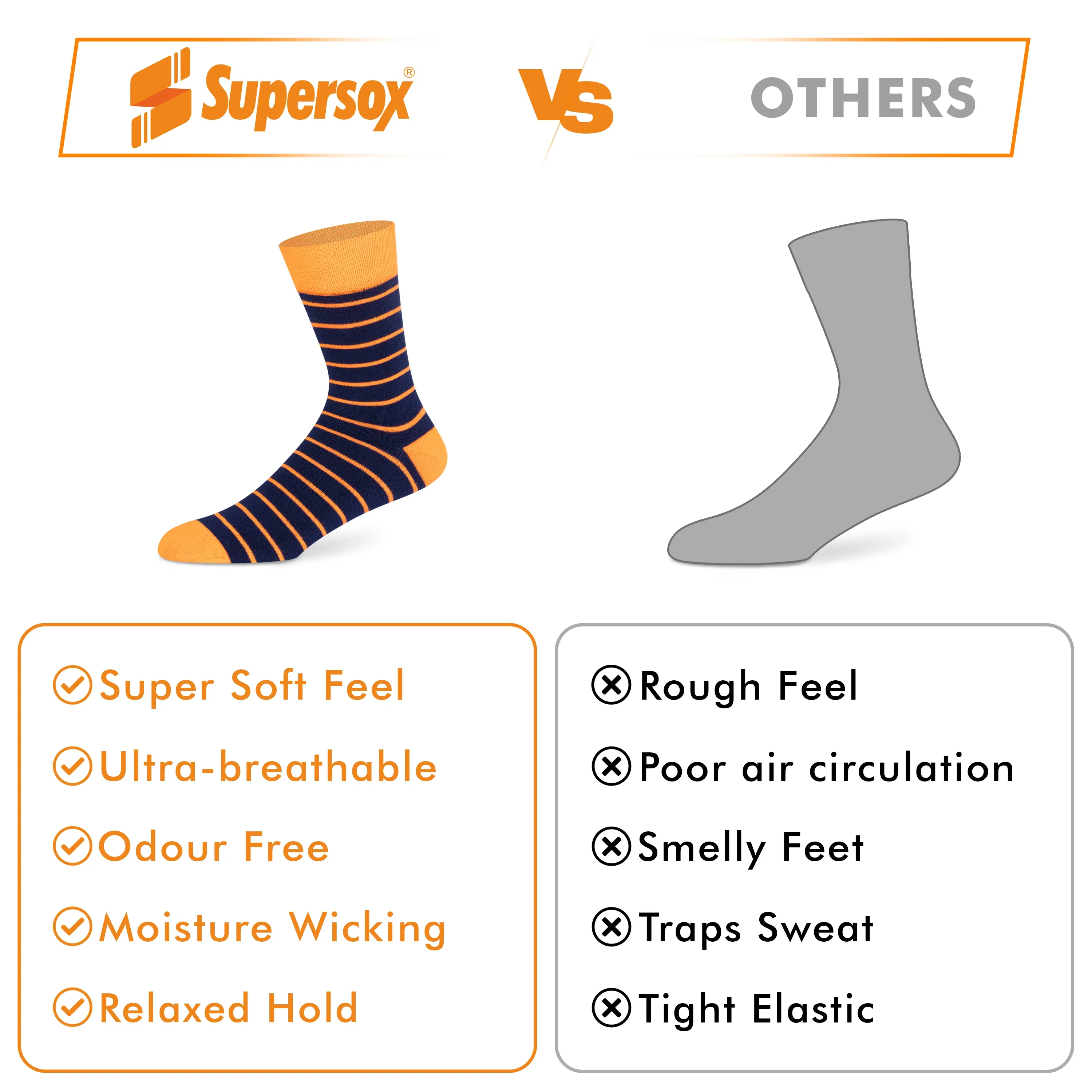 Causal Striped Zero Odor Modal Socks - Men (Pack of 3) - Image 6