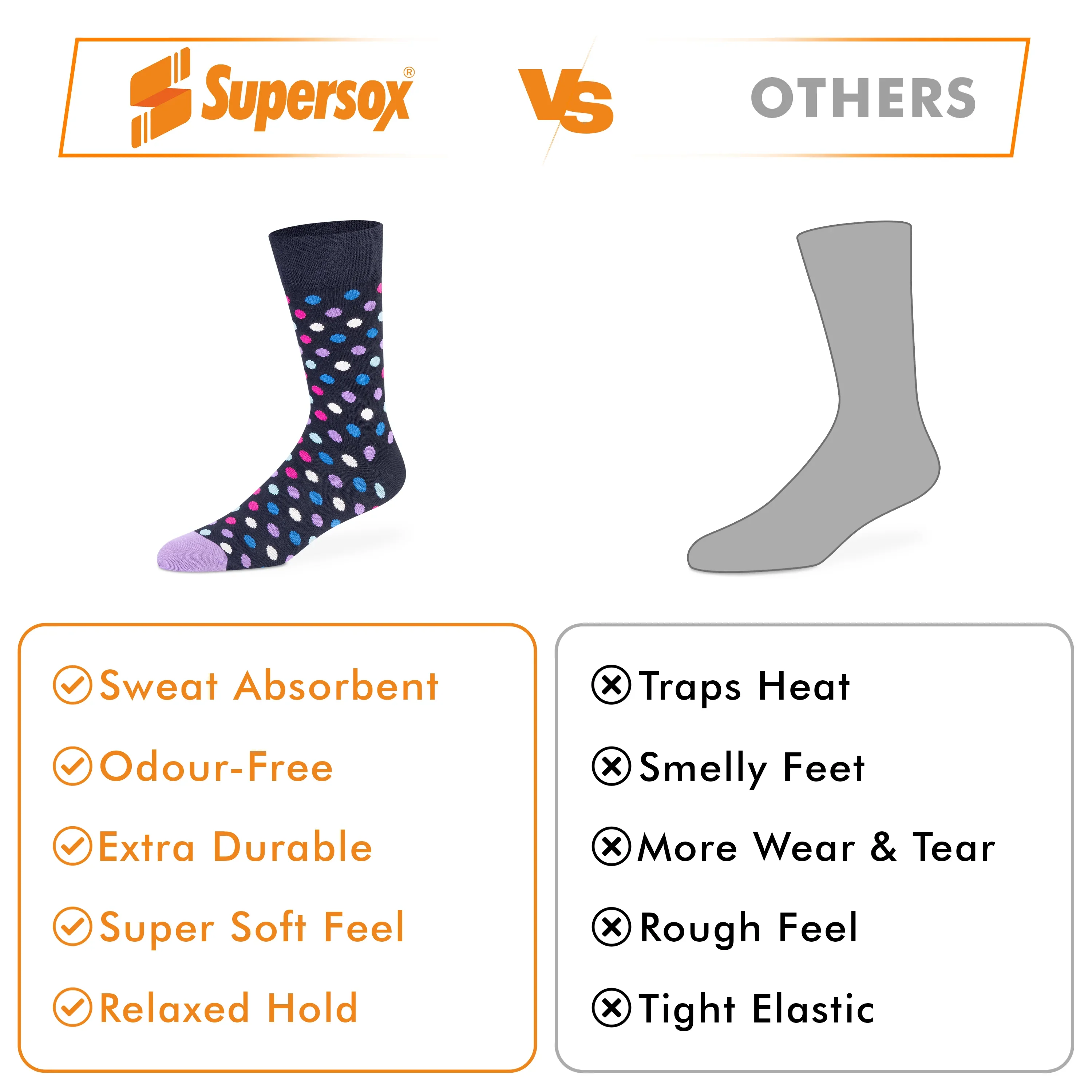 Funky Polka Crew Socks - Unisex (Pack of 2) - Image 5