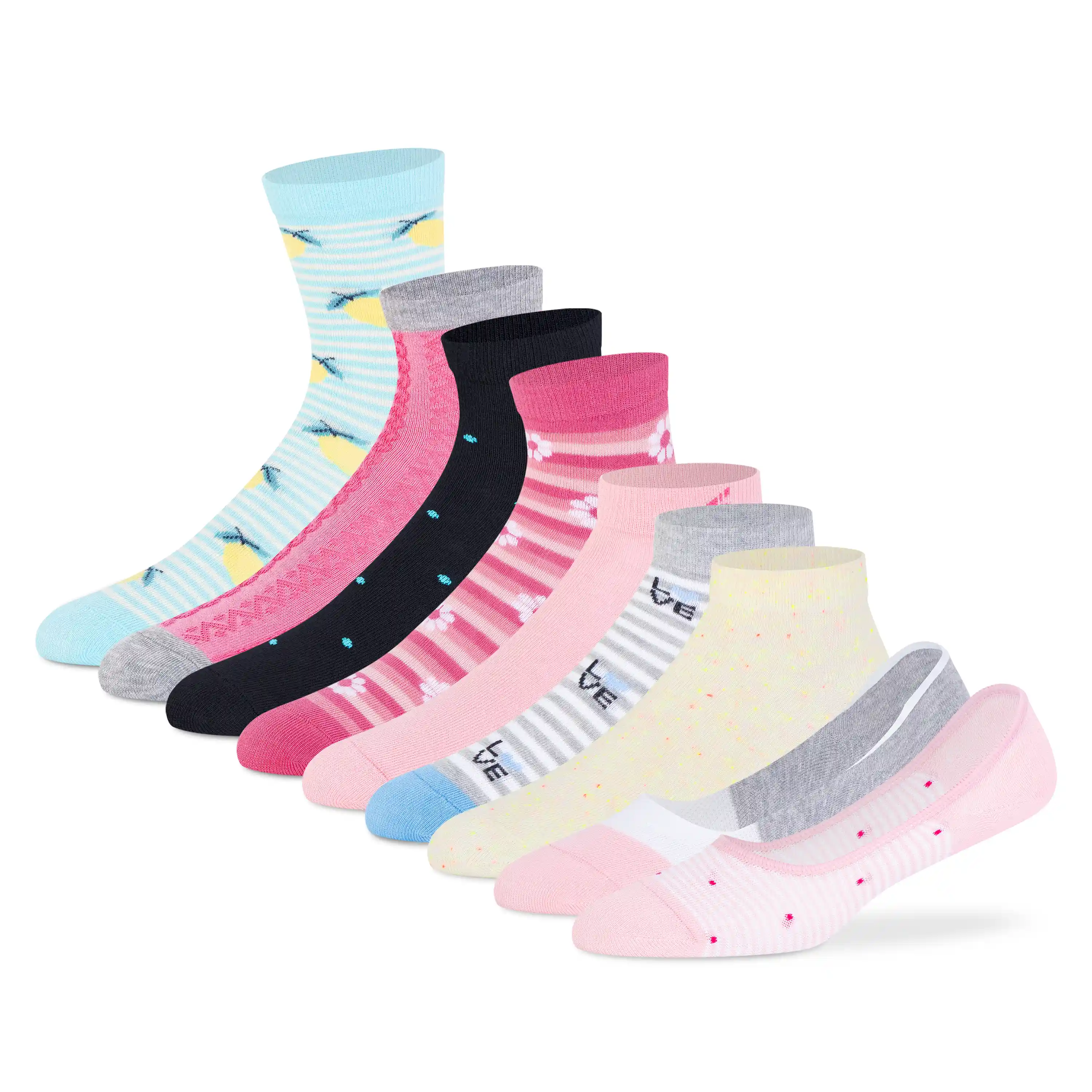 Fusion Vibe Pink Box Socks – Women (Pack of 9) - Image 11
