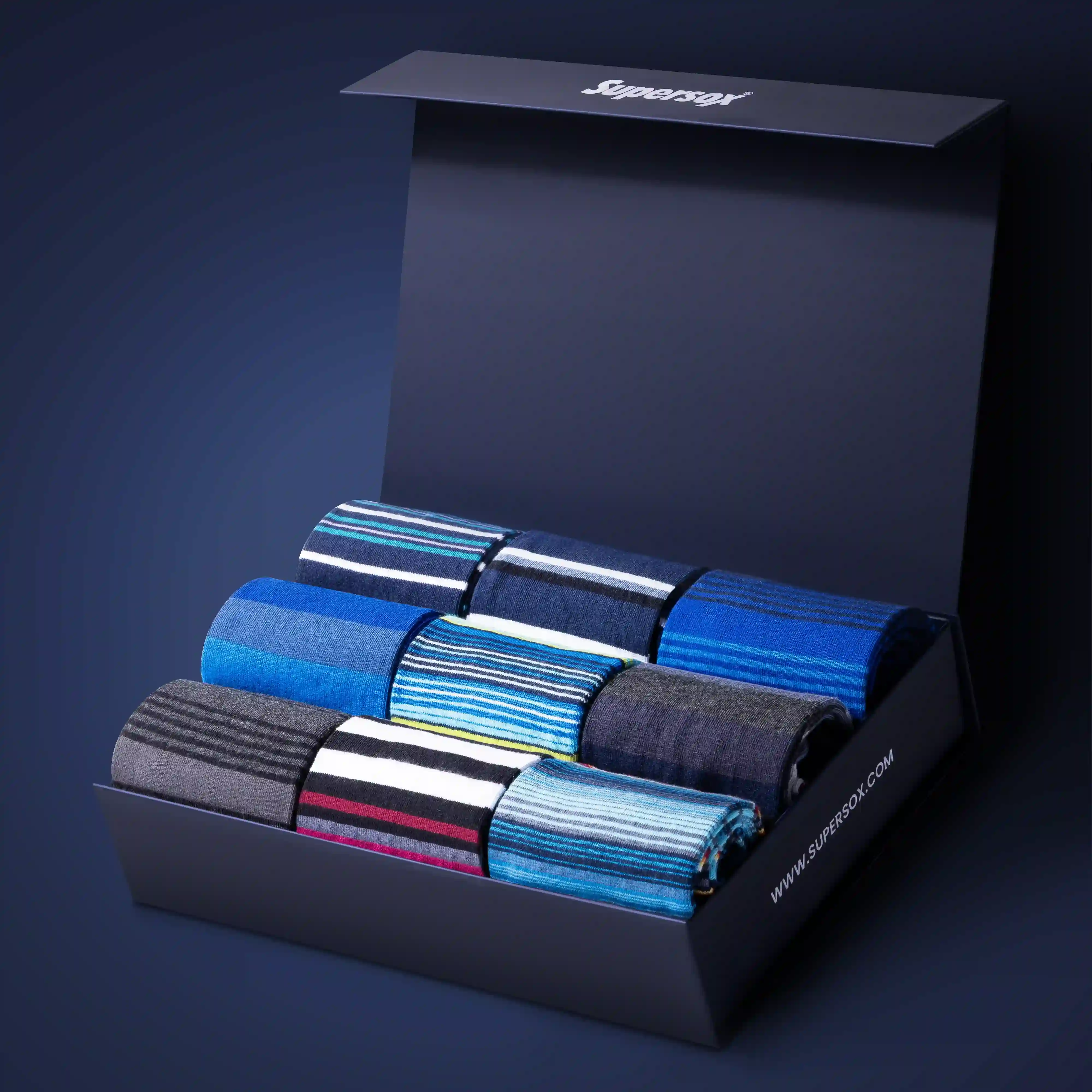 Classic Stripe Socks Gift Box – Men (Pack of 9) - Image 2
