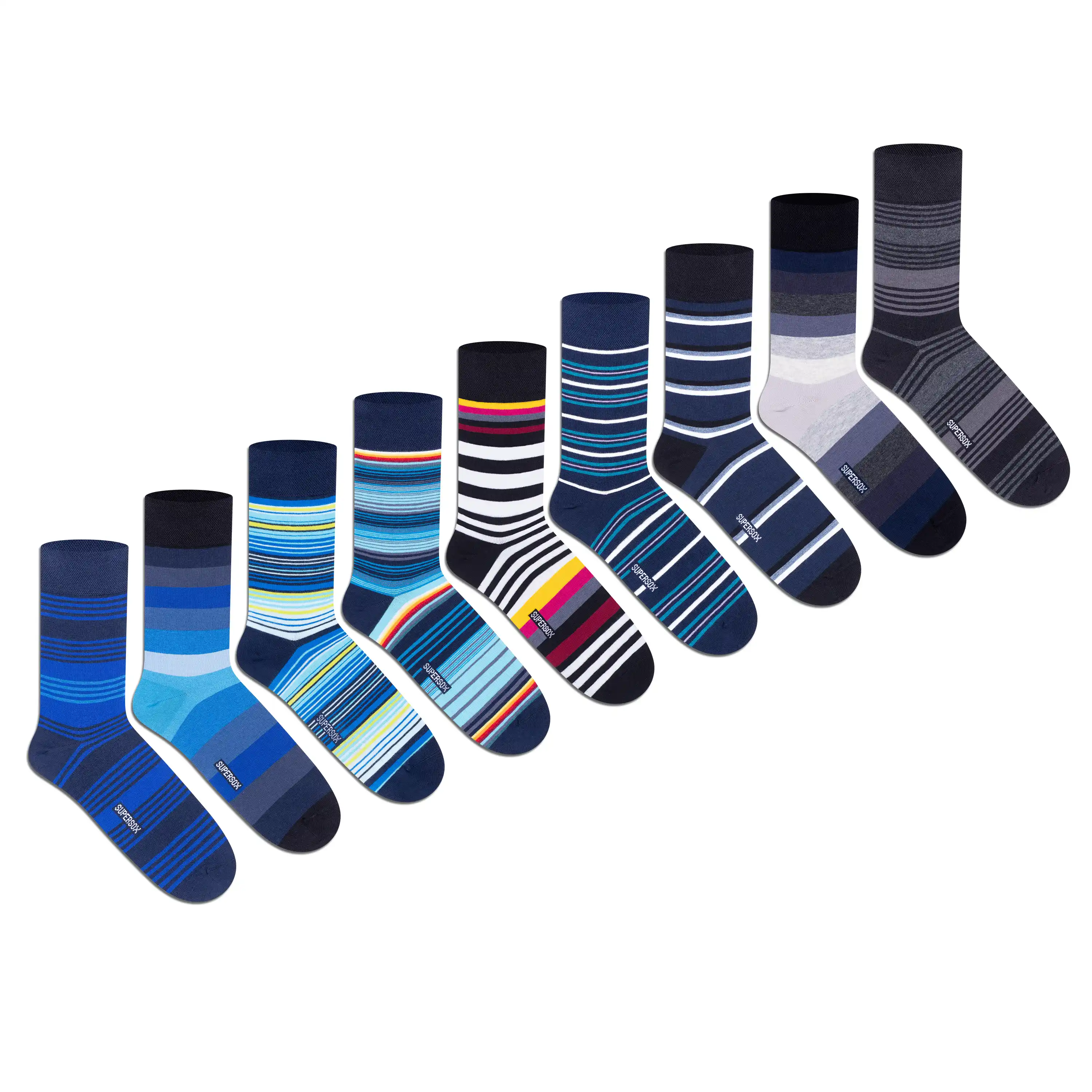 Classic Stripe Socks Gift Box – Men (Pack of 9) - Image 3