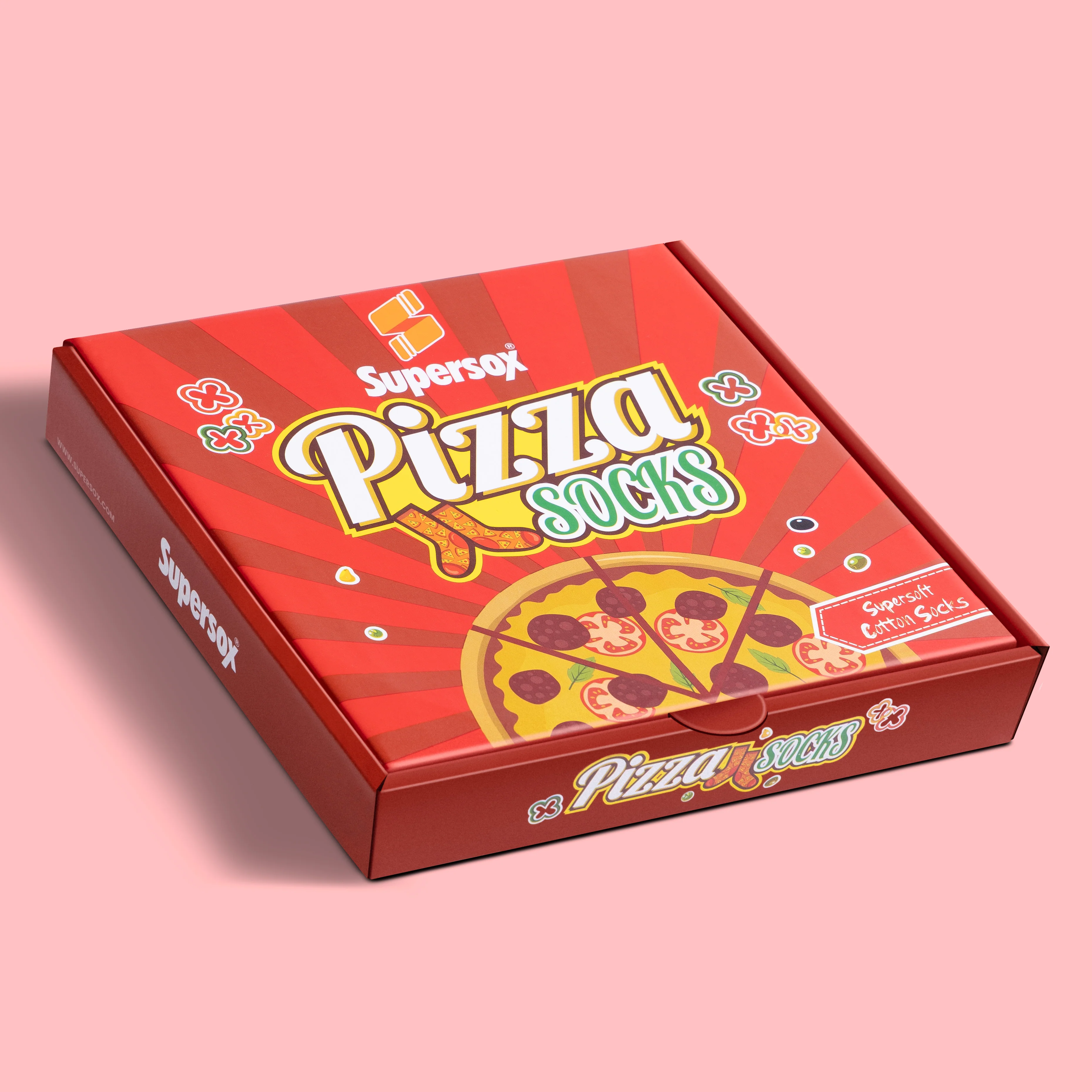 Pizza Party Socks Pairs of Tasty Style (Pack of 4) - Image 4