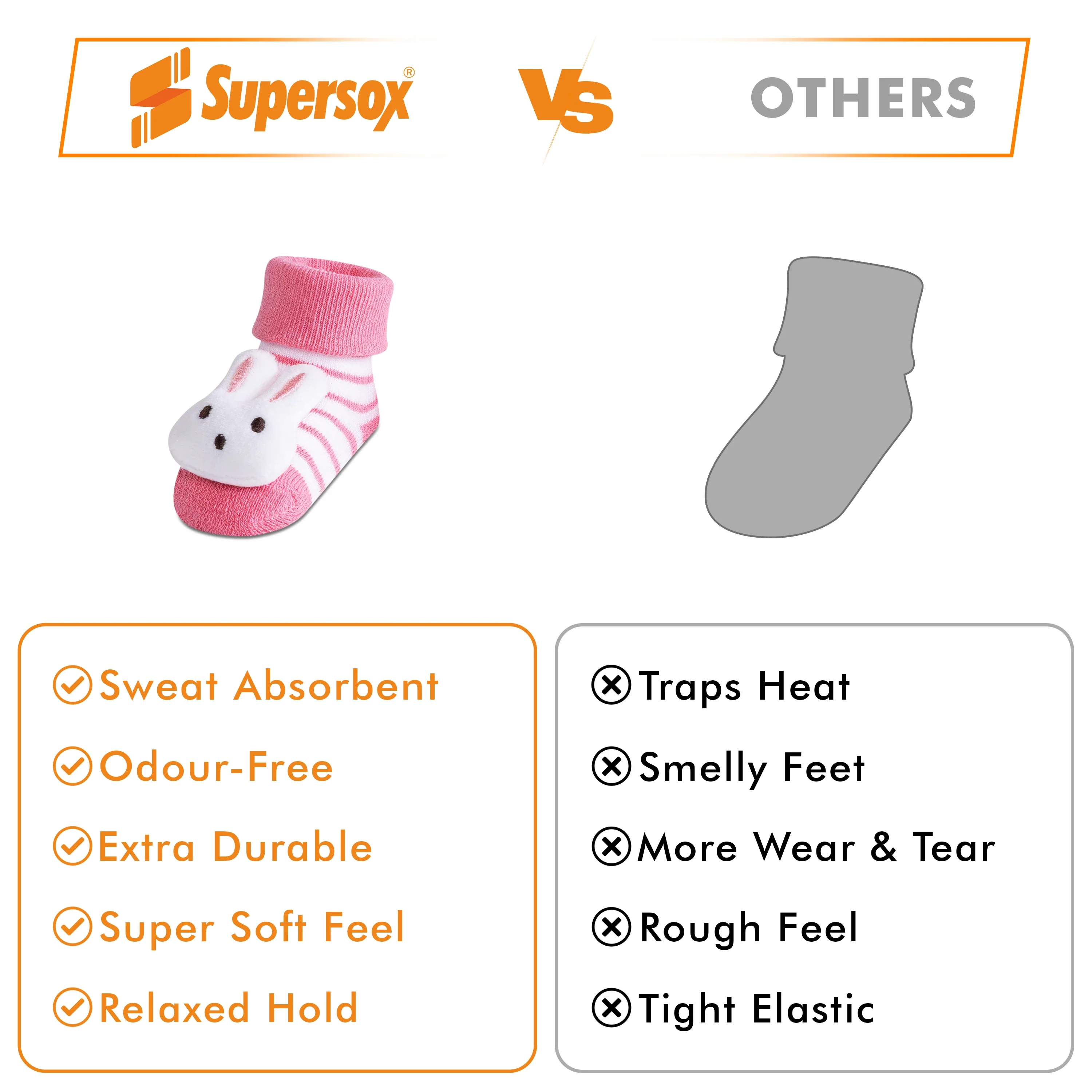 Rabbit Booties Socks - Babies (0–6 Months) (Pack of 1) - Image 5